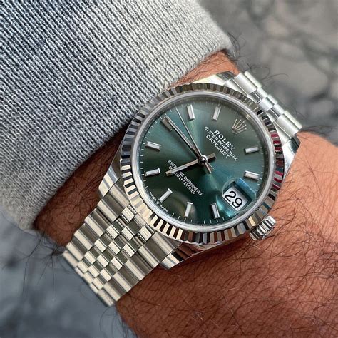 rolex datejust green dial.